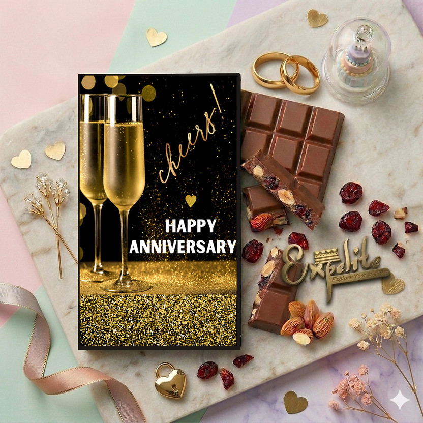Expelite Happy Anniversay Chocolate Gift Bar Box for Husband - 100 gm Anniversary Chocolate Gift Box For Wife Bar Gift Pack(100 g)