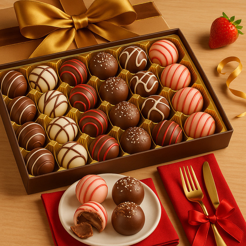 WINNI CELEBRATE RELATIONS Luxury 24 Pcs Belgian Imported Truffles Chocolate Gift Box Pack | Dark Chocolate Truffles(450 g)