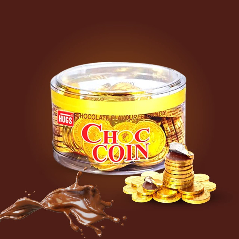 Choc Coin Chocolate Flavor Gold Coin Candy (IMPORTED FROM THAILAND) Truffles Gift Pack(150 g)