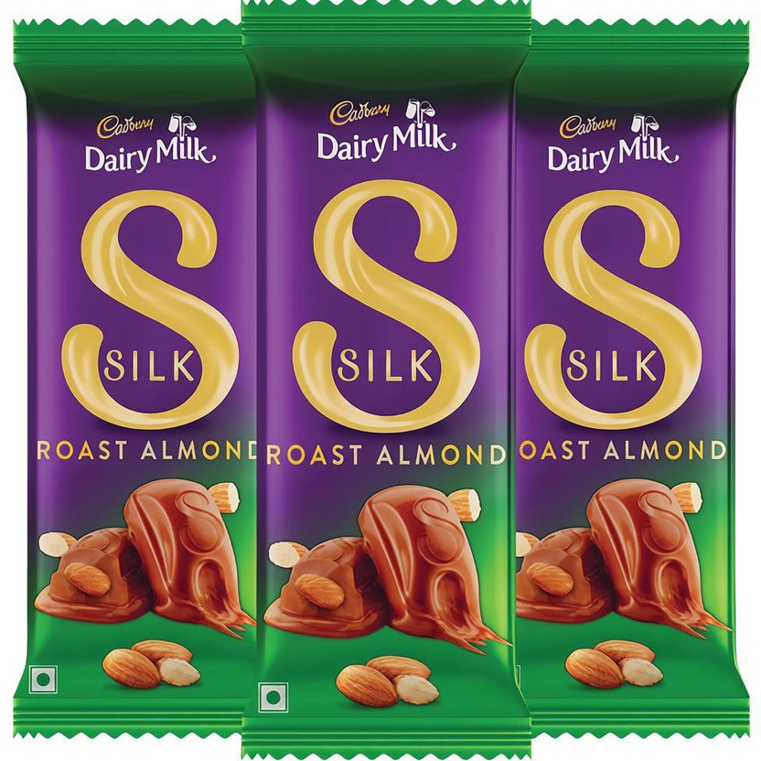 Cadbury Dairy Milk Silk Roast Almond Chocolate Bar Gift Pack(3 x 134 g)