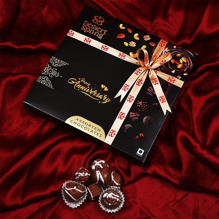 Dessertspring 185G - BLACK -ANNIVERSARY - GIFT HAMPER CHOCOLATE GIFT PACK - PACK OF 2 Bites(2 x 185 g)