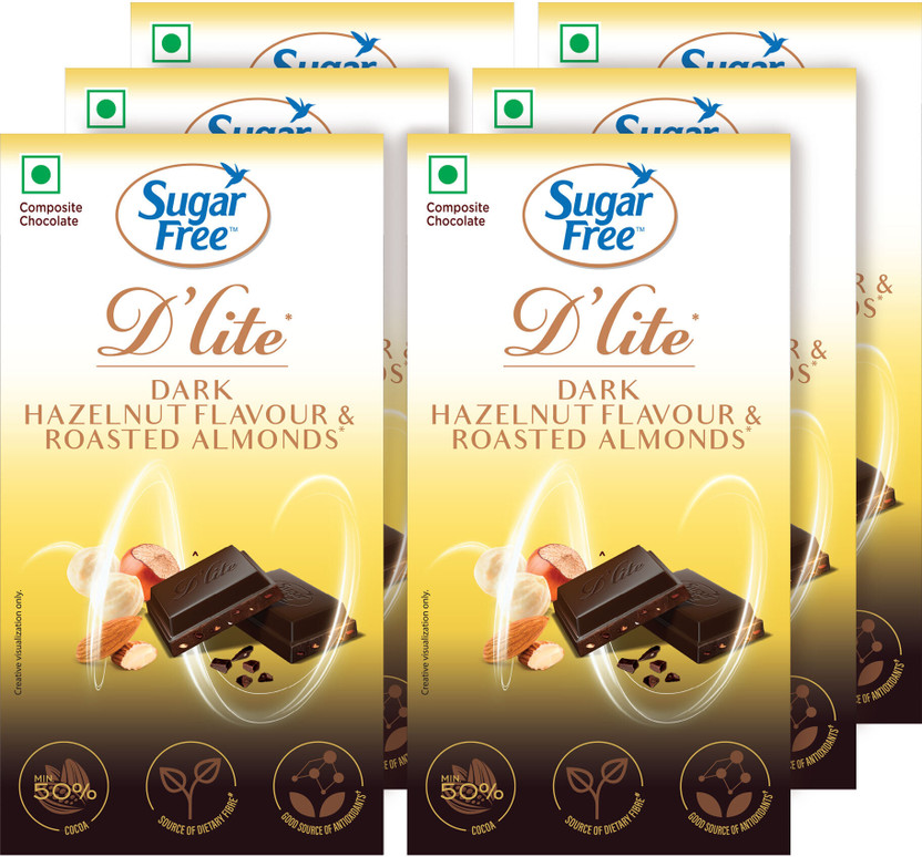 Sugar free Hazlenut & Almonds Dark Chocolate Bar(6 x 40 g)