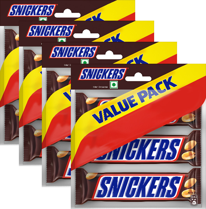 Snickers Value Pack Peanut Filled Chocolates Bars, Loaded with Nougat & Caramel(4 x 120 g)
