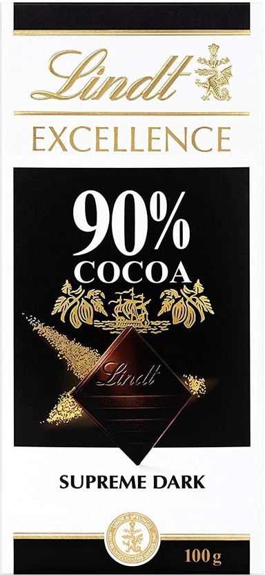 LINDT Excellence 90% Supreme Dark Premium Chocolate -"Chocolate Beyond Compare" Bar Gift Pack(100 g)
