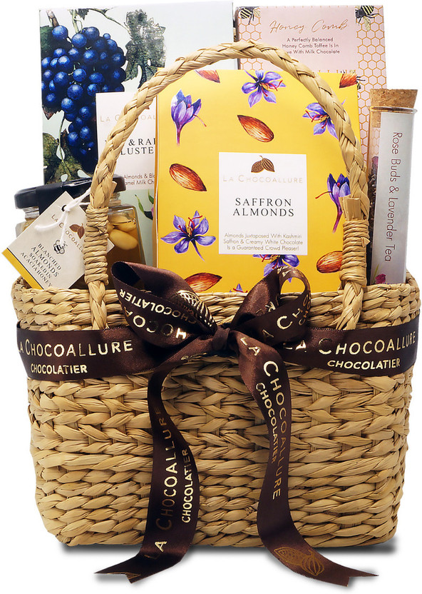 la chocoallure Tea Time Gift Hamper Basket | Chocolate Gift Basket | Truffles(5 x 100 g)