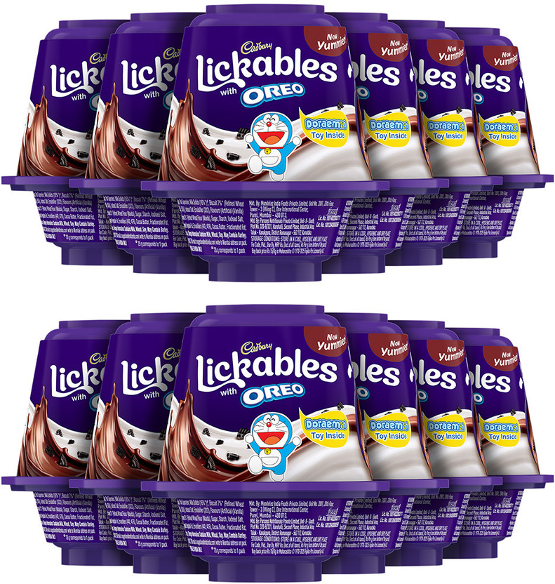 Cadbury Dairy Milk Lickables with Oreo Chunks Milk Chocolate Fudges(12 x 20 g)