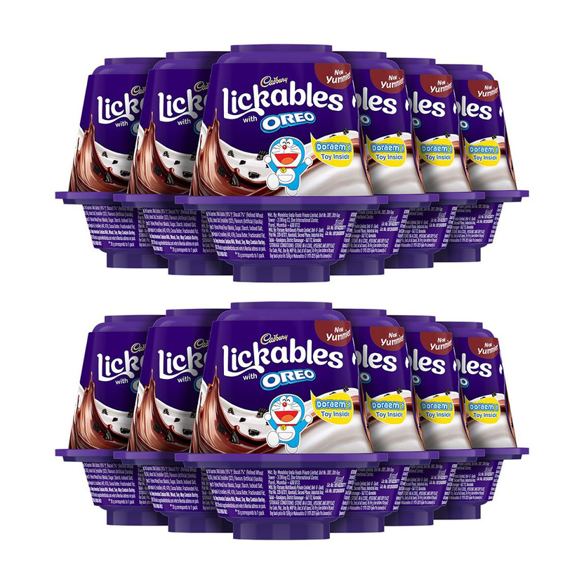 Cadbury Dairy Milk Lickables with Oreo Chunks Milk Chocolate Fudge(12 x 20 g)