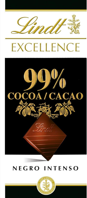 LINDT Excellence 99% Premium Dark Chocolate -"Chocolate Beyond Compare" Bar Gift Pack(50 g)