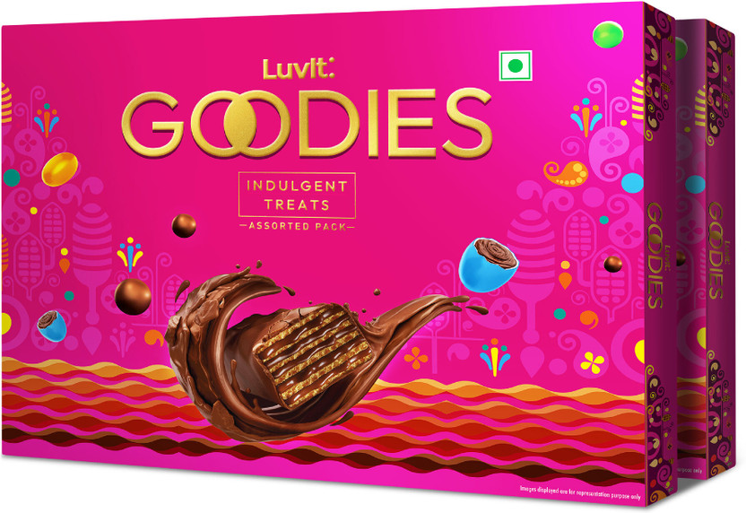LuvIt Goodies Chocolates Treat Gift Pack | For Birthday, Rakhi, Diwali Occasions | Truffles Gift Pack(2 x 164.6 g)