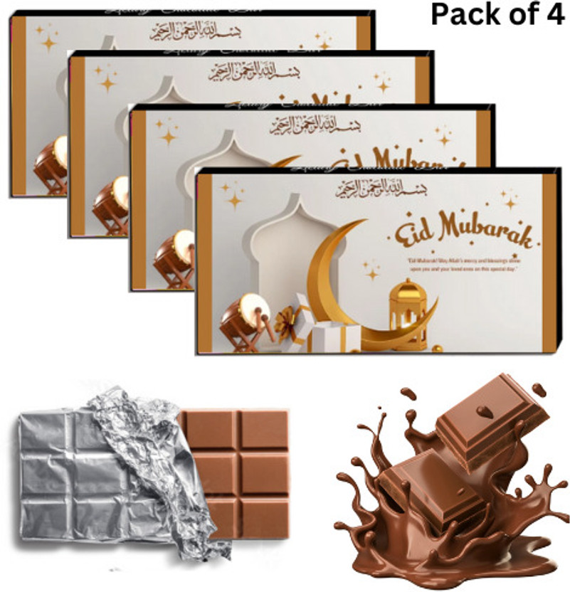 Expelite Expelite Eid Mubarak Chocolate Gift Bar,35 Grams Each (Pack of 4) Bar Gift Pack(4 x 1 Units) - Flipkart Deal
