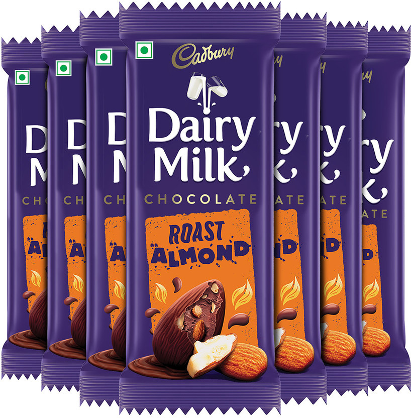 Cadbury Dairy Milk Roast Almond Chocolate Bar(7 x 75 g)