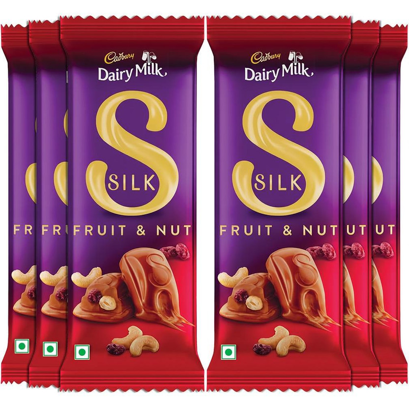 Cadbury Dairy Milk Silk Fruit and Nut Chocolate Bar(6 x 51 g)