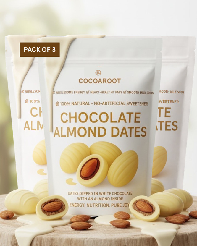 Cocoaroot White Chocolate Almond Dates Bites(3 x 70 g)