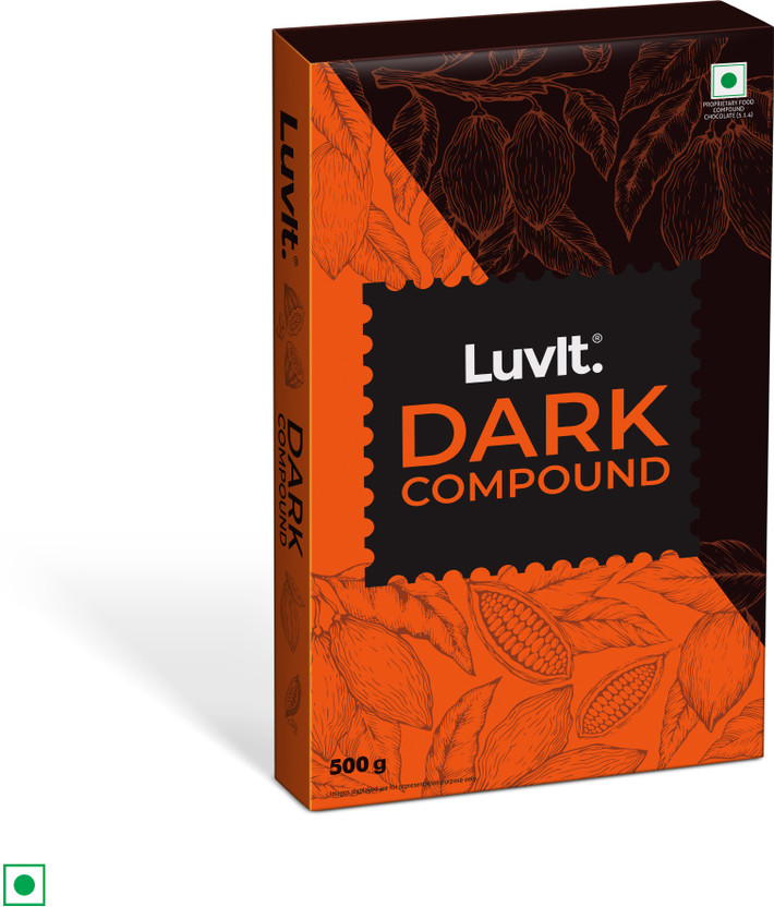 LuvIt Cocoa Crush - Dark Compound | Perfect for Baking, Frosting, Chocolate Making Bar(0.5 kg)