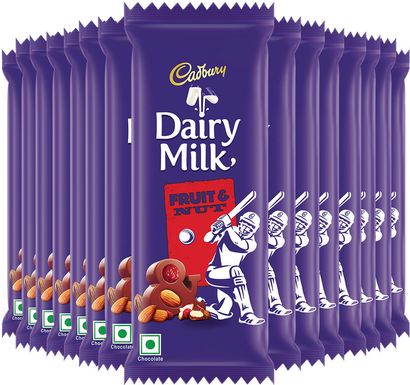Cadbury Dairy Milk Fruit and Nut Cricket Pack Chocolate Bars(15 x 36 g)