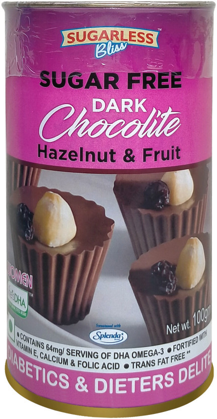 Sugarless Bliss Sugar Free Dark Chocolite- Hazelnut& Fruit Bar(1)
