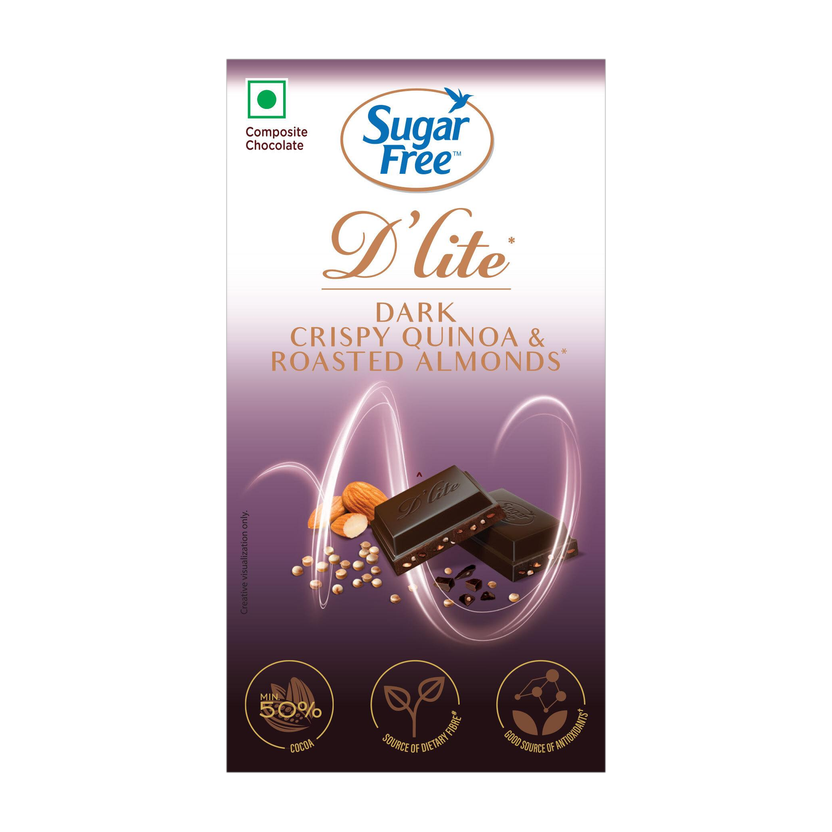 Sugar free Quinoa & Almonds Dark Chocolate Bar(40 g)