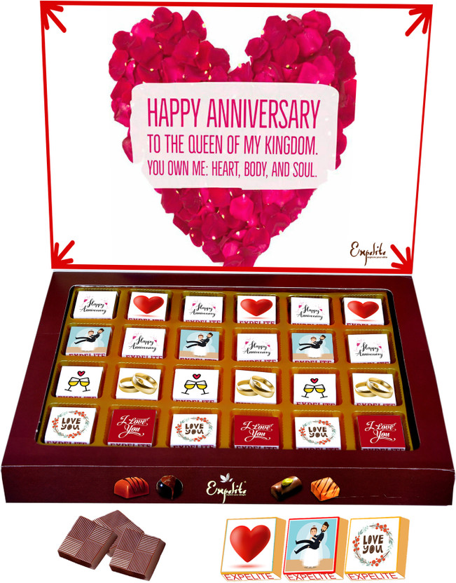 Expelite Marriage Anniversary Gift For Wife - 24 pc Chocolate Anniversary Gift for Girlfried Bars(450 g)