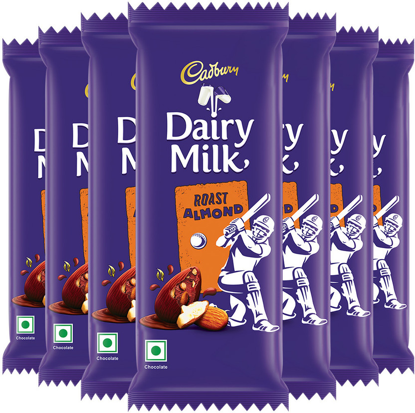 Cadbury Dairy Milk Roast Almond Cricket Pack Chocolate Bars(7 x 75 g)
