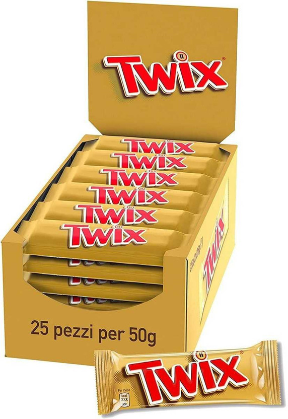 Twix Crunchy Chocolate Bar With Smooth Caramel (IMPORTED FROM UK) Bars(25 x 50 g)
