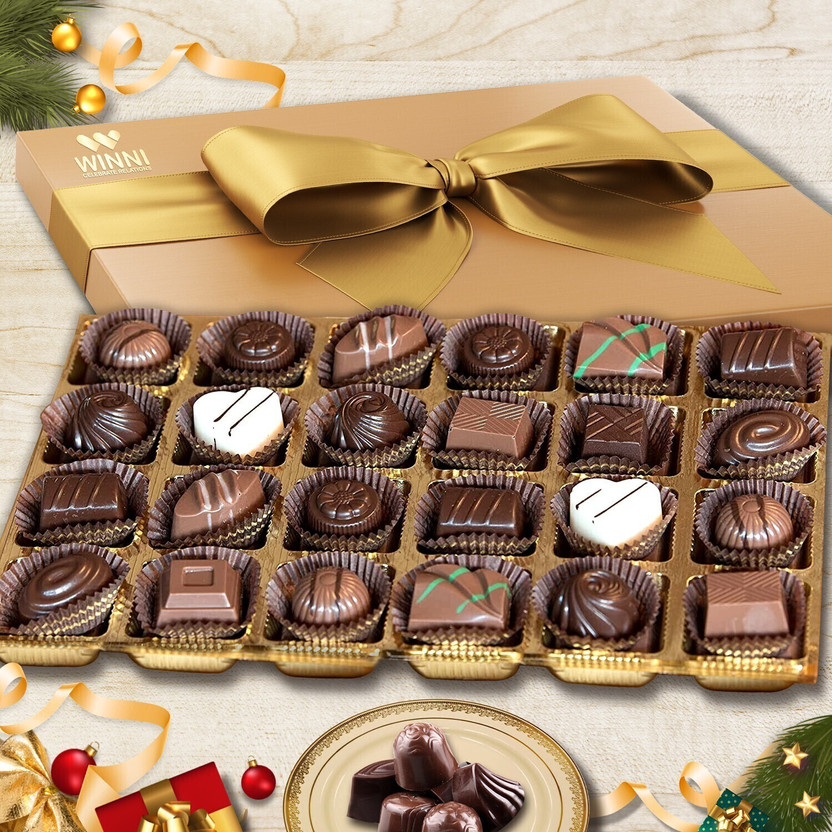 WINNI WINNI CELEBRATE RELATIONS 24 Pcs Chocolate Gift Pack Hamper | White Milk & Dark For Gift for Girls, Bar(400 g) - Flipkart Deal