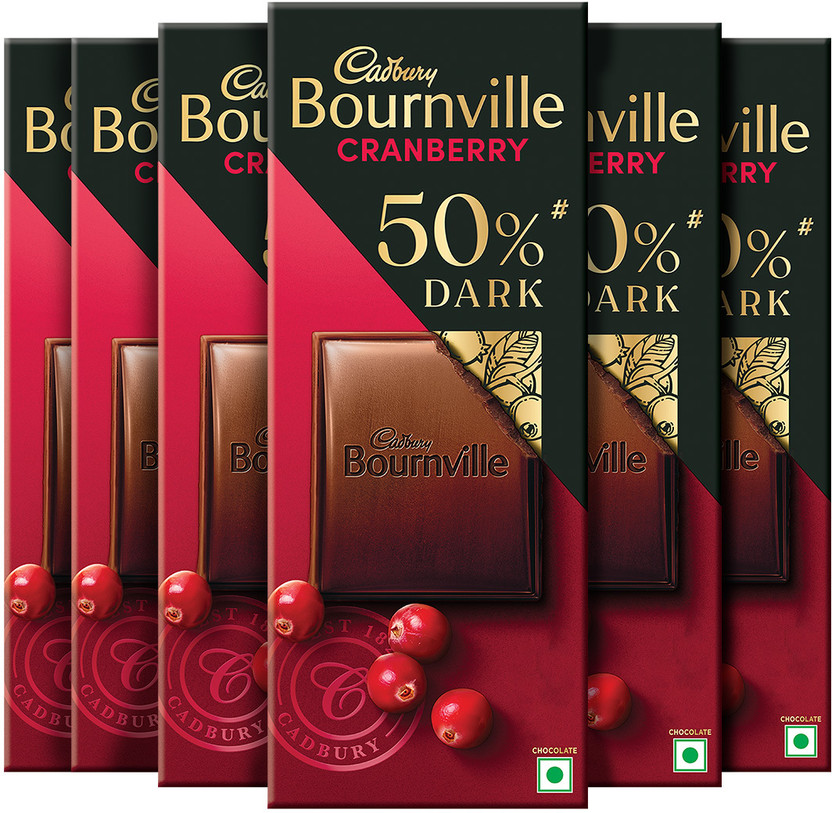 Cadbury Bournville Cranberry 50% Dark Chocolate Bars(6 x 78 g)