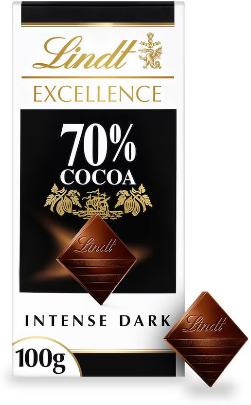 LINDT Excellence 70% Cocoa Intense Dark Premium Chocolate -"Chocolate Beyond Compare" Bars(100 g)