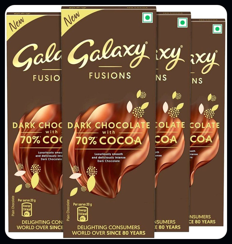 GALAXY Fusions Dark With 70% Cocoa Chocolate Bar-A Bars(4 x 110 g)