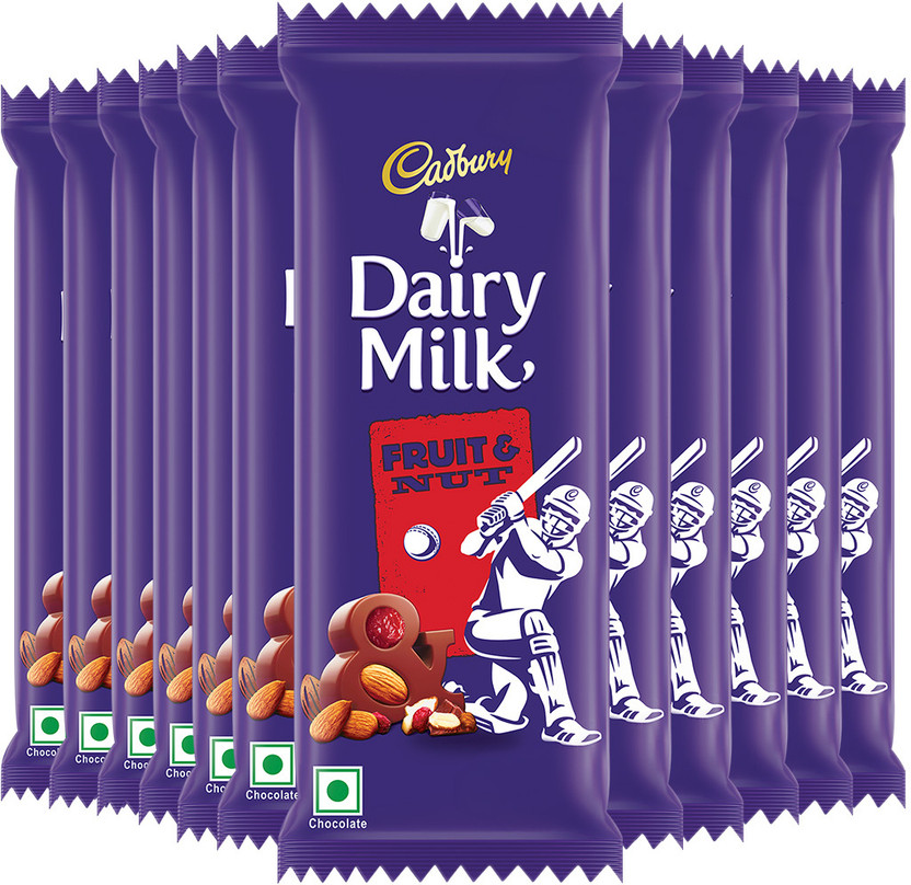 Cadbury Dairy Milk Fruit and Nut Cricket Pack Chocolate Bars(12 x 36 g)