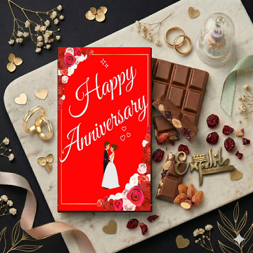 Expelite Happy Anniversary Chocolate Bar Gift for Boyfriend -100 gm Happy Anniversary Chocolate gift Box for Girlfriend Bars(100 g)