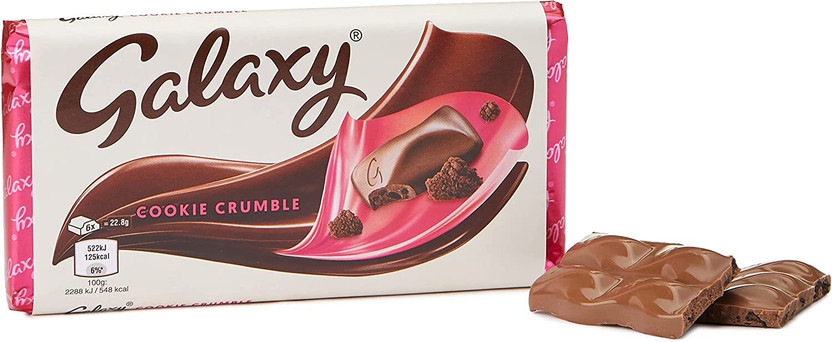GALAXY Cookie Crumble Milk Chocolate Quality Cocoa (IMPORTED FROM UK) Bar(114 g)