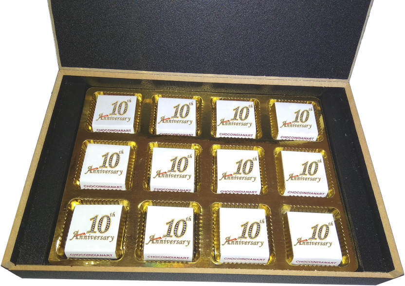 CHOCOINDIANART Nice 10th Anniversary-12pcs Delicious Chocolate Gift Box || Truffles(12 Units)