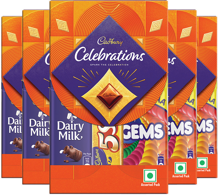 Cadbury Celebrations Assorted Chocolate Bar Gift Pack(5 x 51.2 g)