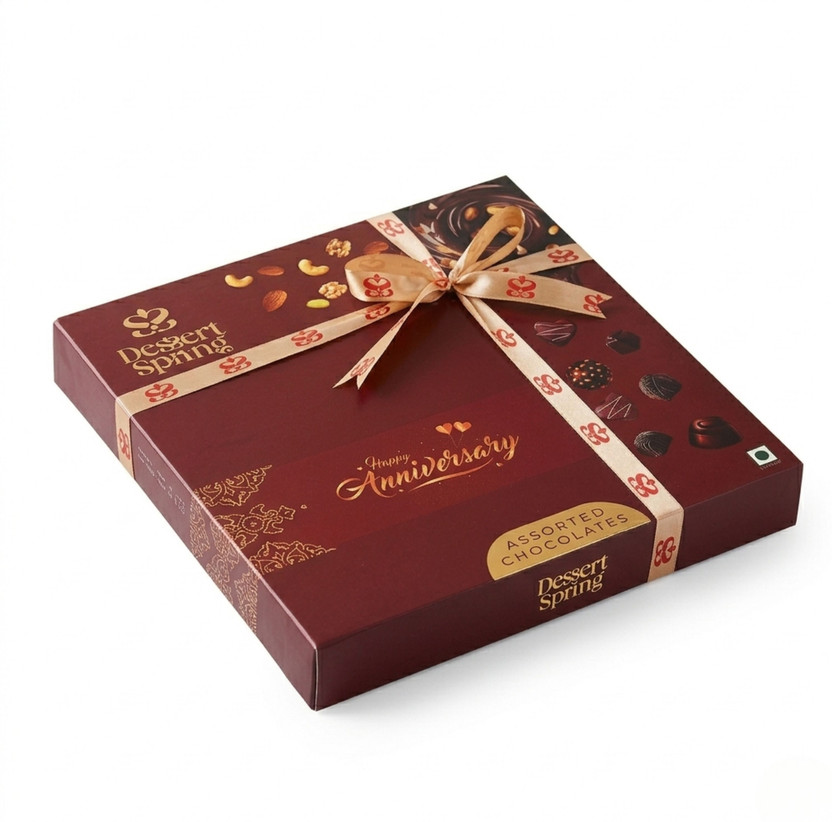 Dessertspring 185G - MESSAGE BOX - RED - ANNIVERSARY - GIFT HAMPER CHOCOLATE GIFT PACK Bites(185 g)