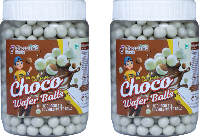 Chocolatee Foods Choco Balls | White Chocolate Covered Wafer Balls Crackles(2 x 150 g)