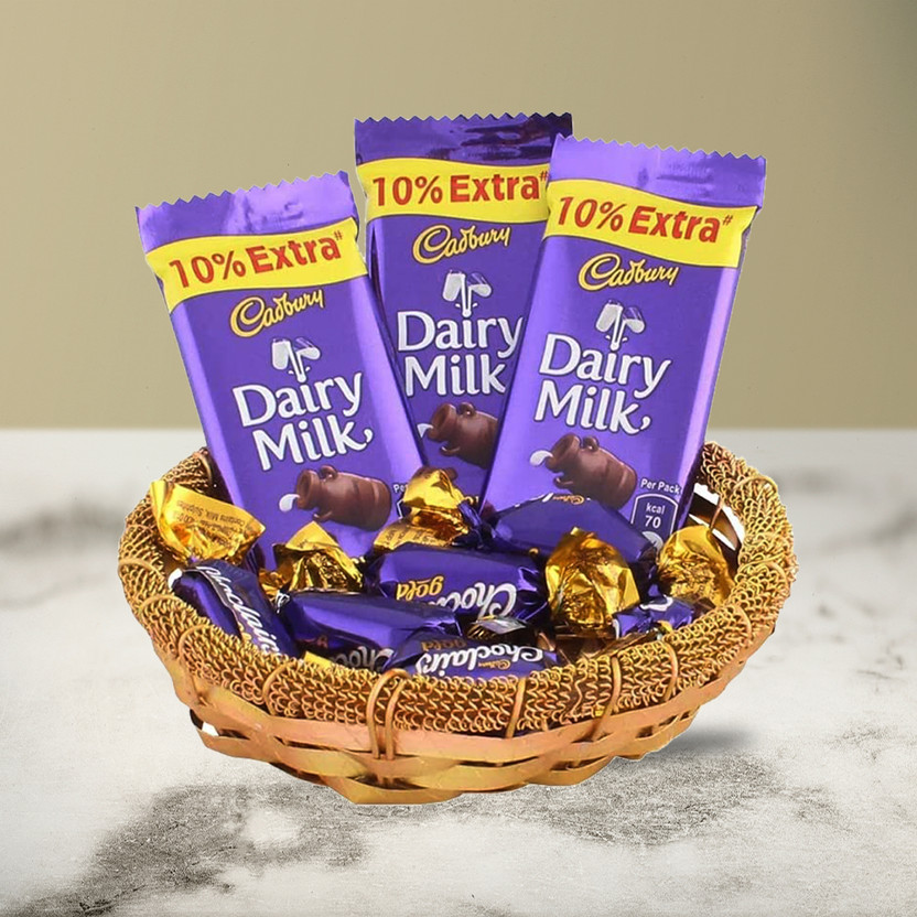 Chocoloony Chocolate Gift Hamper Basket for Christmas, Birthday Bamboo Gift Box(Blue)