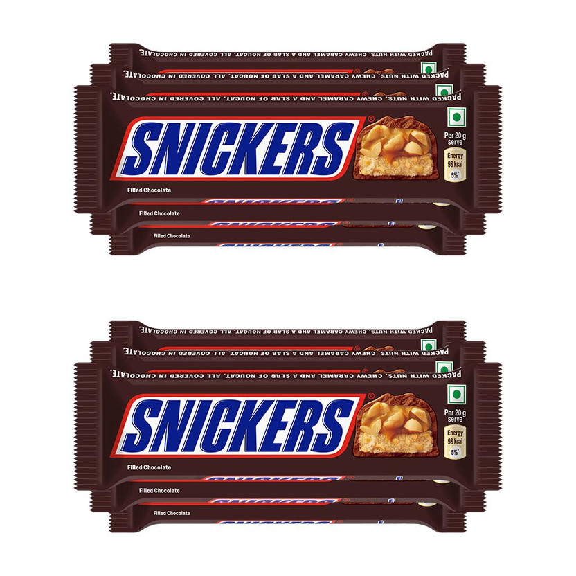 SNICKERS Peanut Filled Chocolate Bar | Loaded with Peanuts, Nougat & Caramel Bar(10 x 40 g)