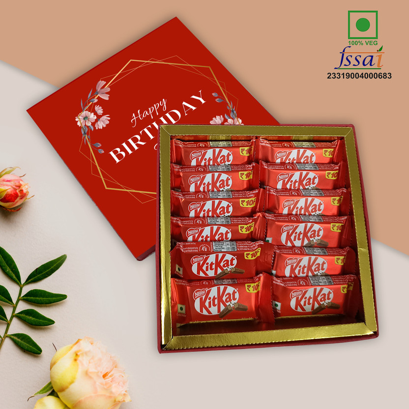Chocoloony Chocoloony Birthday Gift Box - Kitkat Chocolate Gift For Girlfriend, Wife, Sister Paper Gift Box(Red) - Flipkart Deal