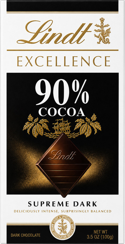 LINDT Excellence 90% Cocoa Dark Chocolate Bar 100g Bar Gift Pack(100 g)