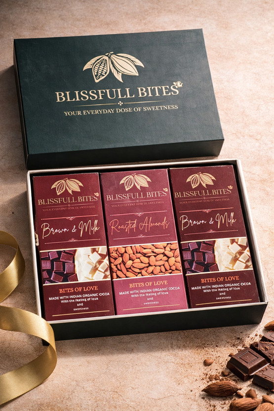 BLISSFULL BITES Premium Assorted Chocolate Box 6 Pieces | Luxury Chocolate Gift Pack Bars(100 g)