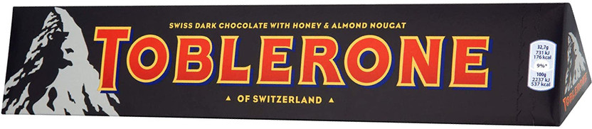 Toblerone SWISS DARK CHOCOLATE (1 x 100 gm.) WITH HONEY & ALMOND NOUGAT Bars(100 g)