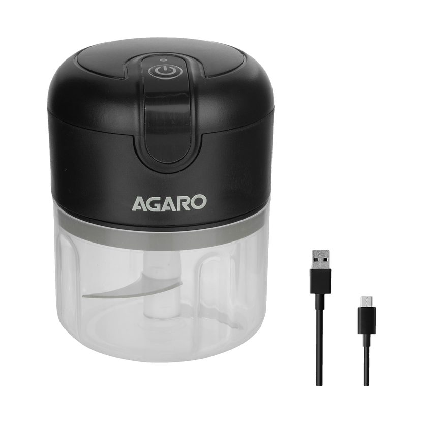 AGARO Elite Rechargeable Mini Electric Chopper, 250 Ml, One Touch Operation Electric Vegetable & Fruit Chopper(1 Vegetable Chopper, USB Charging Cable)