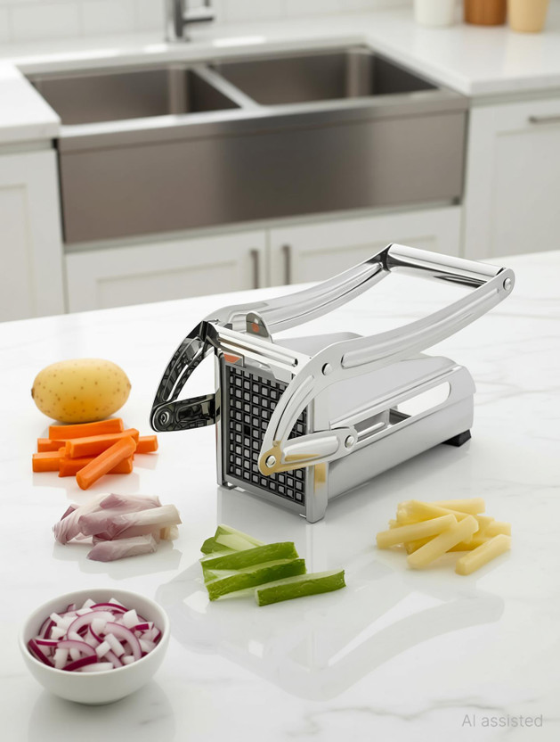 calico Stainless Steel French Fry Cutter, Commercial Grade Vegetable and Potato Slicer Vegetable & Fruit Slicer(1 slicer)