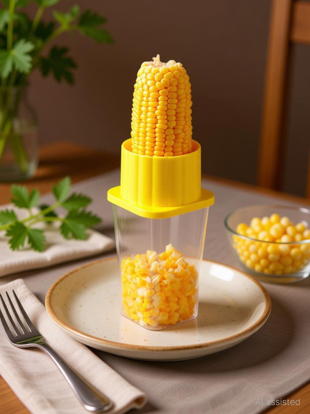 EKDHRA High Quality & Unbreakable Plastic Corn Seeds Stripper Remover Cutter Peeler with Body Container (Multicolor) Corn Chopper Vegetable & Fruit Grater & Slicer(1)
