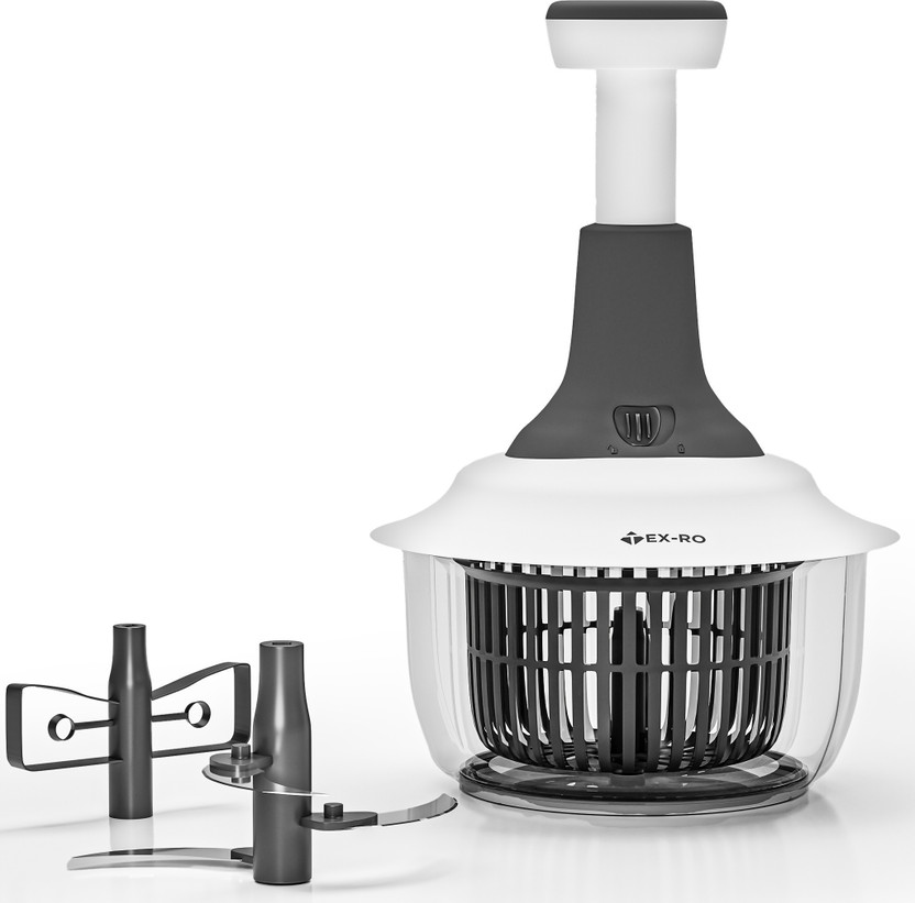 TEX-RO by TEX-RO Stainless Steel 3 Blades Manual Hand Press Chopper 1600 ml Vegetable & Fruit Chopper(1)