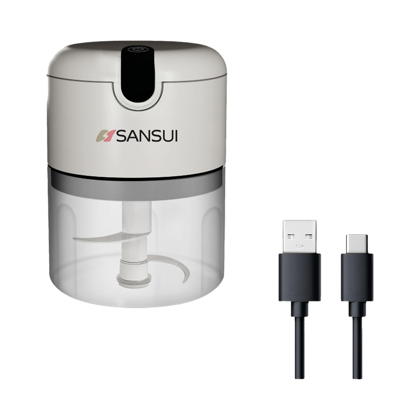 Sansui Rechargeable Mini Electric Chopper 250ml SS Blade Powerful Motor Electric Vegetable Chopper(1 chopper)