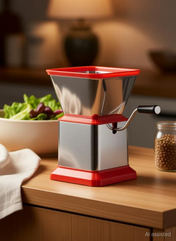 ALL IN ONE Red Manual Food Chopper, Spice Onion Dori Chopper-Easy to Clean Portable Food Processor for Vegetables, Fruits, Nuts, Herbs, Meat, Garlics (500ml) (Black) Vegetable & Fruit Chopper (1) Vegetable & Fruit Chopper(1)