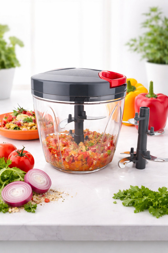 OMORTEX Heavy Duty 1000ML Unbrekable Vegetable Chopper & Cutter For Daily Use in Kitchen Vegetable & Fruit Chopper(1* Chopper 1000ML)