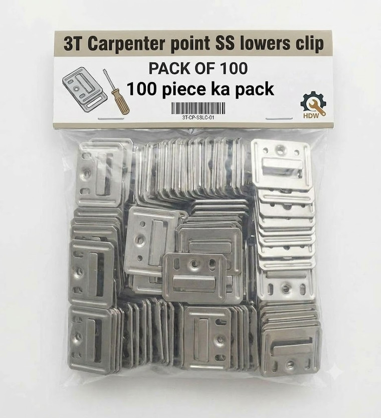 3D CARPENTER POINT Edge Clamp(SS LOUVERS CLIP 100 PC PATTI 3 cm cm)
