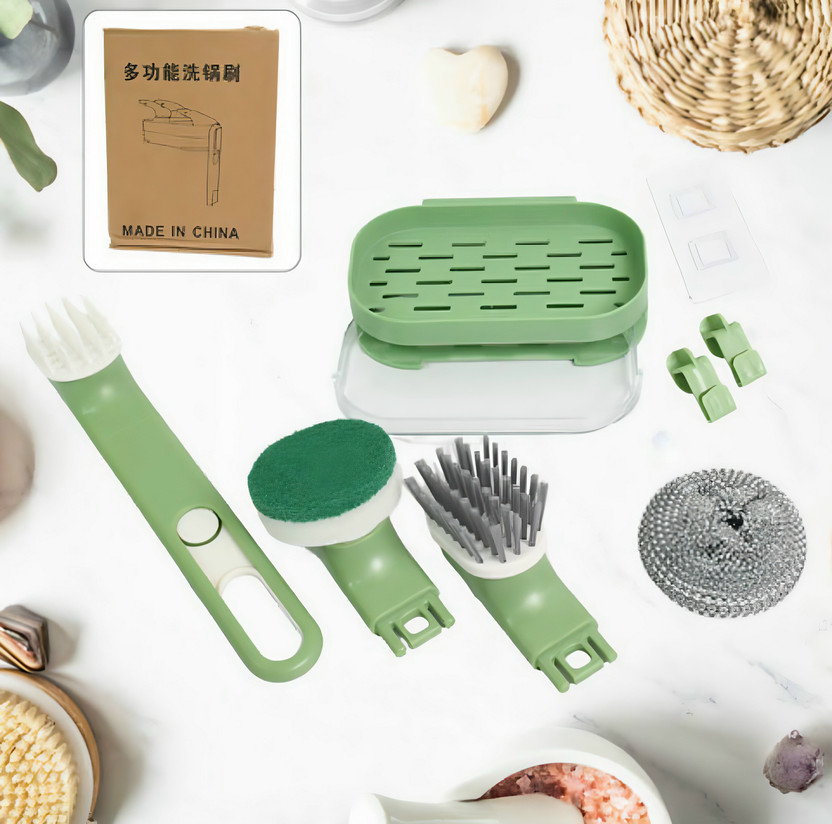 AhasanUllahsk 9-in-1 Eco-Friendly Kitchen Cleaning Kit 9 set Kitchen Wiper, Mop Set, Cleaning Brush